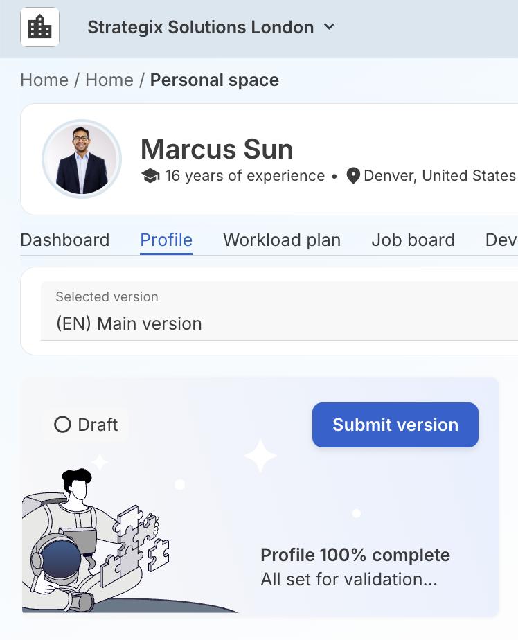 Bouton Soumettre la version